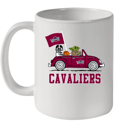 NBA Basketball Cleveland Cavaliers Darth Vader Baby Yoda Driving Star Wars Shirt Ceramic Mug 11oz