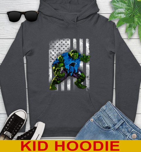 Carolina Panthers Hulk Marvel Avengers NFL Football American Flag Youth Hoodie 9