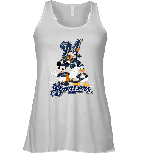 Milwaukee Brewers Mickey Donald And Goofy Baseball Racerback Tank