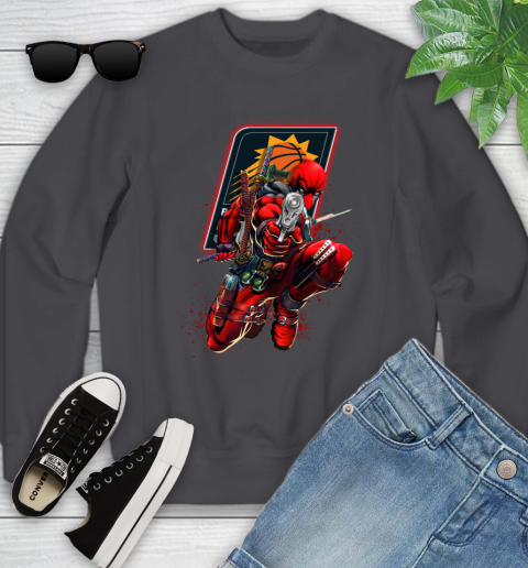 NBA Deadpool Marvel Comics Sports Basketball Phoenix Suns Youth Sweatshirt 6