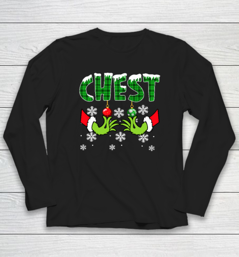 Chest Nuts Christmas Shirt Funny Matching Couple Chestnuts Long Sleeve T-Shirt