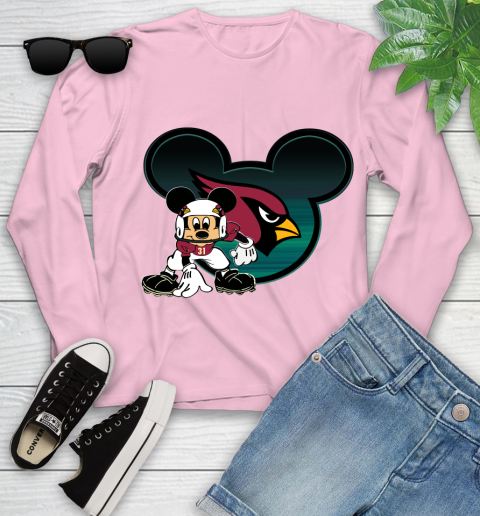 NFL Arizona Cardinals Mickey Mouse Disney Football T Shirt Youth Long Sleeve 10