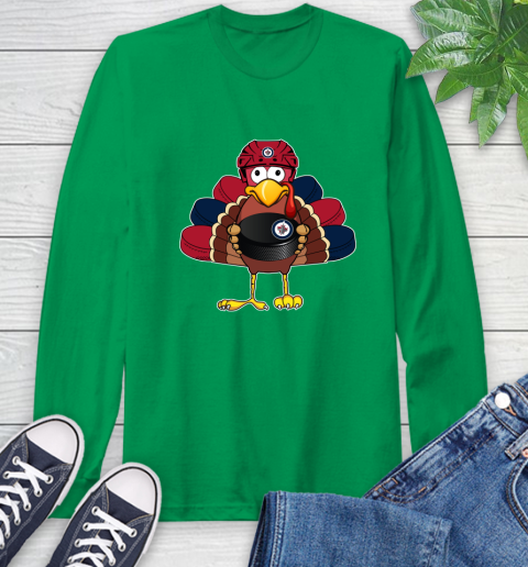 Winnipeg Jets Turkey Thanksgiving Day Long Sleeve T-Shirt 7