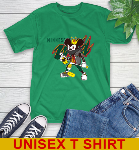 Minnesota Wild NHL Hockey Mickey Peace Sign Sports T-Shirt - Image 8