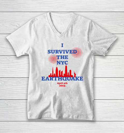 I Survived The NYC Earthquake V-Neck T-Shirt