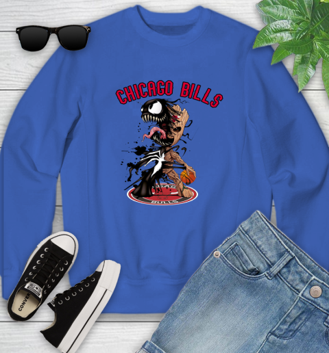 NBA Chicago Bulls Basketball Venom Groot Guardians Of The Galaxy Youth Sweatshirt 8