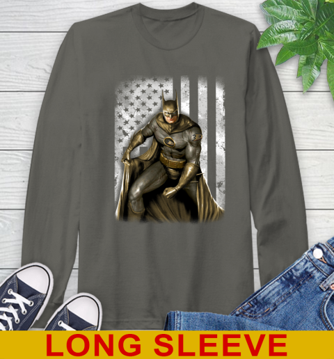Anaheim Ducks NHL Hockey Batman DC American Flag Shirt Long Sleeve T-Shirt 10