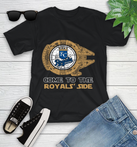 MLB Come To The Kansas City Royals Side Star Wars Baseball Sports Youth T-Shirt