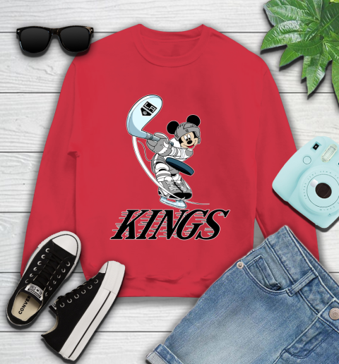 NHL Hockey Los Angeles Kings Cheerful Mickey Mouse Shirt Youth Sweatshirt 8