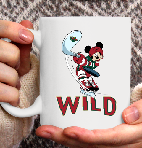 NHL Hockey Minnesota Wild Cheerful Mickey Mouse Shirt Ceramic Mug 11oz 2