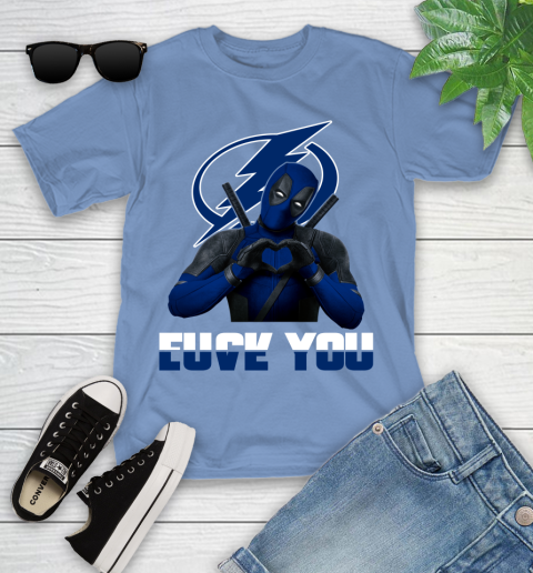 NHL Tampa Bay Lightning Deadpool Love You Fuck You Hockey Sports Youth T-Shirt 15