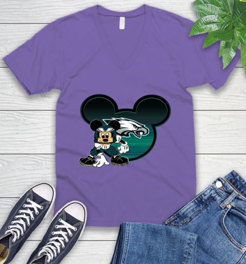 NFL Philadelphia Eagles Mickey Mouse Disney Football T Shirt V-Neck T-Shirt 10