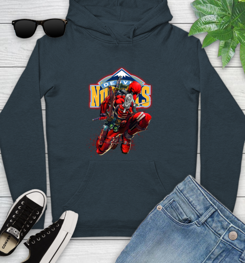 NBA Deadpool Marvel Comics Sports Basketball Denver Nuggets Youth Hoodie 8