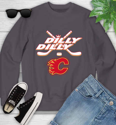 NHL Calgary Flames Dilly Dilly Hockey Sports Youth Sweatshirt 6