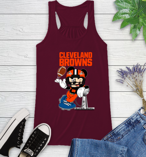 NFL Cleveland Browns Mickey Mouse Disney Super Bowl Football T Shirt Racerback Tank 3