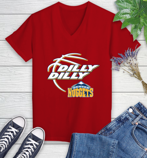 NBA Denver Nuggets Dilly Dilly Basketball Sports Women's V-Neck T-Shirt 12