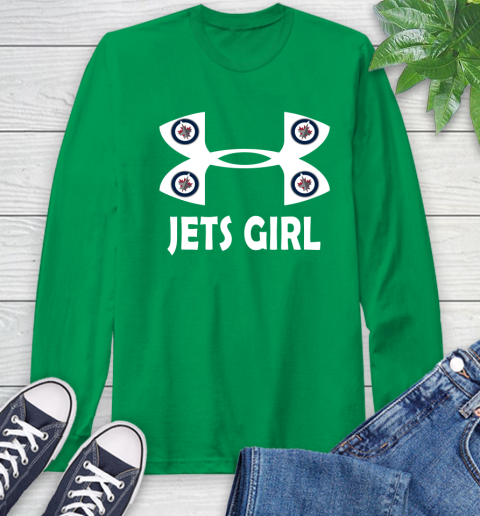 NHL Winnipeg Jets Girl Under Armour Hockey Sports Long Sleeve T-Shirt 8