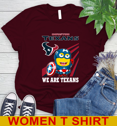 NFL Football Houston Texans Captain America Marvel Avengers Minion Shirt Women's T-Shirt 6