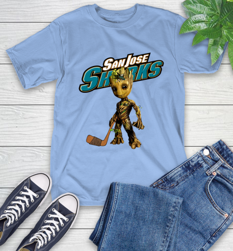 San Jose Sharks NHL Hockey Groot Marvel Guardians Of The Galaxy T-Shirt 11