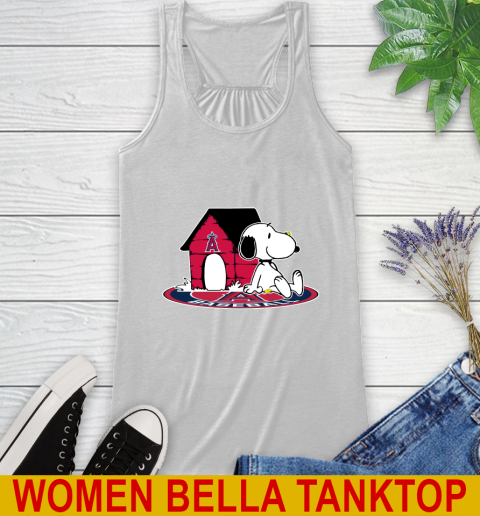 MLB Baseball Los Angeles Angels Snoopy The Peanuts Movie Shirt Racerback Tank