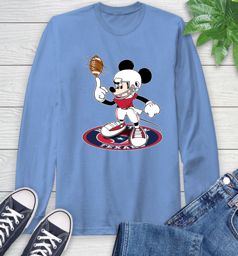 NFL Football Houston Texans Cheerful Mickey Disney Shirt Long Sleeve T-Shirt 12