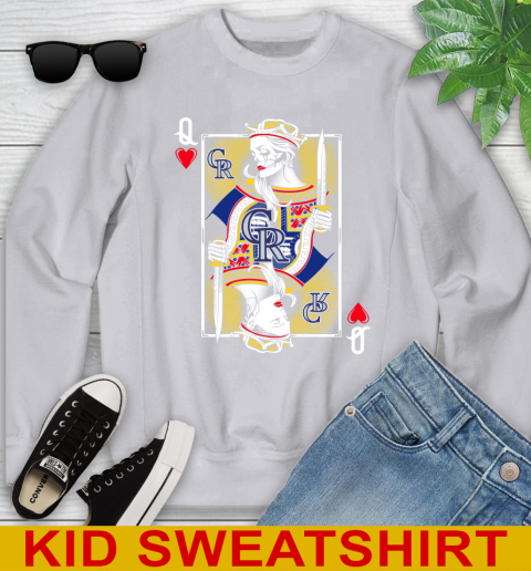 MLB Baseball Colorado Rockies The Queen Of Hearts Card Shirt Youth Sweatshirt 3