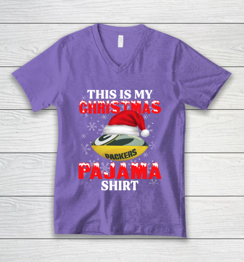 Green Bay Packers This Is My Christmas Pajama Shirt NFL V-Neck T-Shirt 8