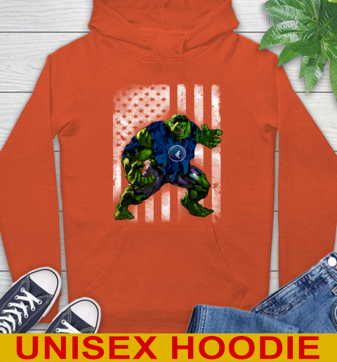 Minnesota Timberwolves Hulk Marvel Avengers NBA Basketball American Flag Hoodie 4