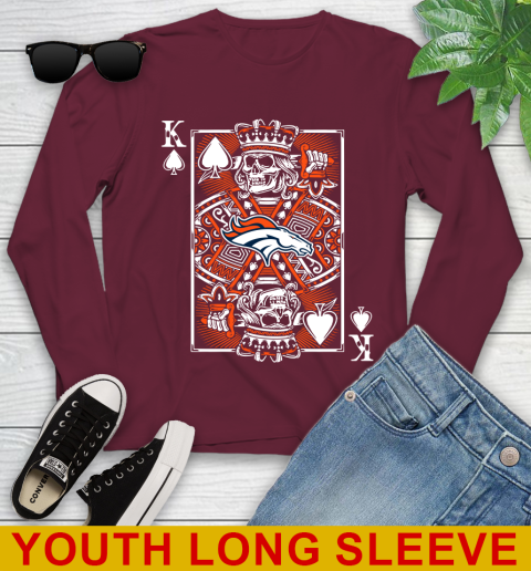 Denver Broncos NFL Football The King Of Spades Death Cards Shirt Youth Long Sleeve 6