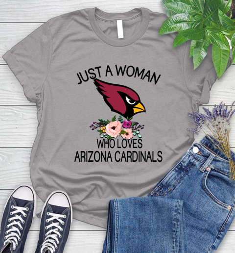 NFL Just A Woman Who Loves Arizona Cardinals Football Sports Women's T-Shirt 3