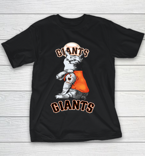 MLB Baseball My Cat Loves San Francisco Giants Youth T-Shirt