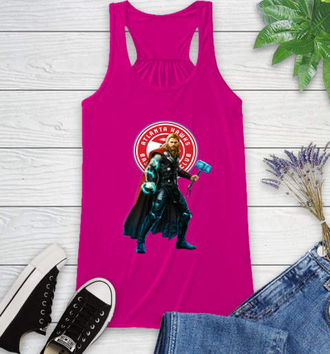 NBA Thor Avengers Endgame Basketball Atlanta Hawks Racerback Tank 8