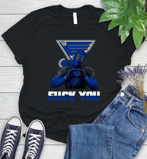 NHL St.Louis Blues Deadpool Love You Fuck You Hockey Sports Women's T-Shirt