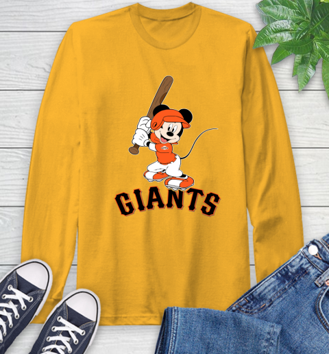 MLB Baseball San Francisco Giants Cheerful Mickey Mouse Shirt Long Sleeve T-Shirt 3