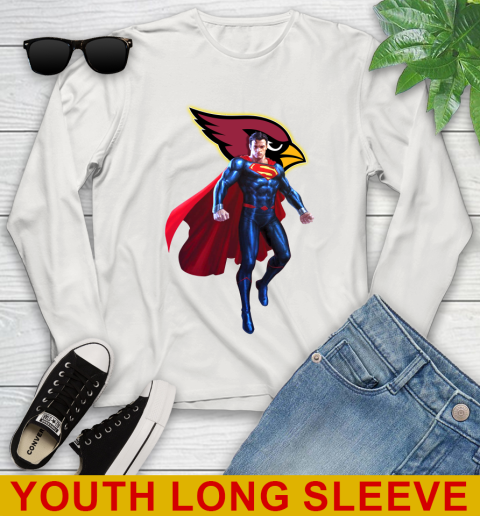 NFL Superman DC Sports Football Arizona Cardinals Youth Long Sleeve 12