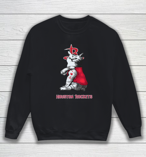 NBA Basketball My Cat Loves Houston Rockets Sweatshirt