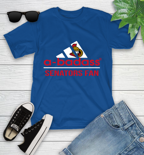 NHL A Badass Ottawa Senators Fan Adidas Hockey Sports Youth T-Shirt 12