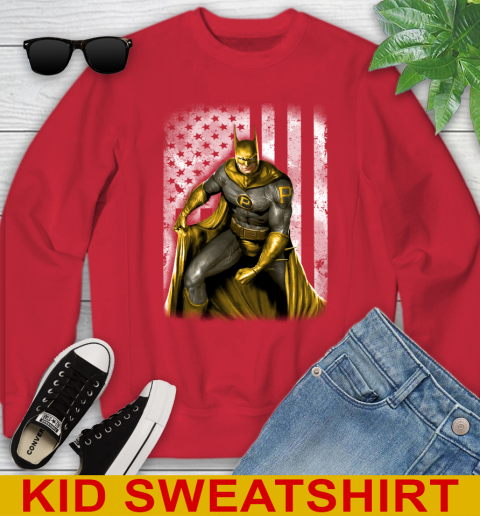 Pittsburgh Pirates MLB Baseball Batman DC American Flag Shirt Youth Sweatshirt 7