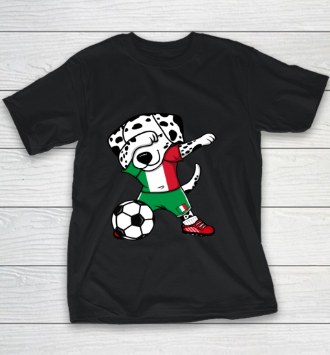 Dabbing Dalmatian Italy Soccer Fans Jersey Italian Football Youth T-Shirt
