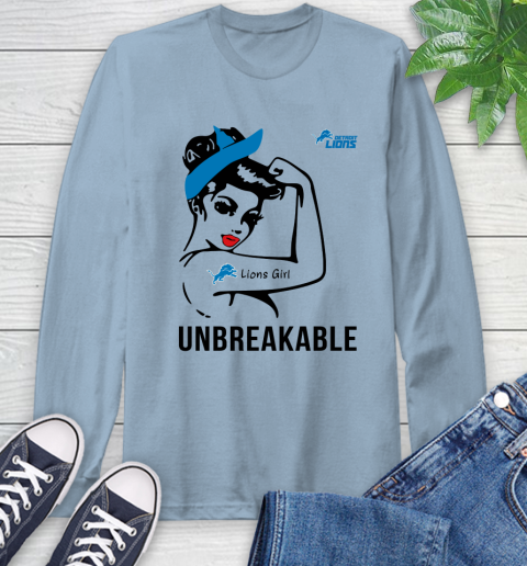 NFL Detroit Lions Girl Unbreakable Football Sports Long Sleeve T-Shirt 6