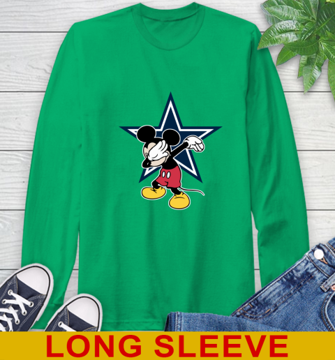 Dallas Cowboys NFL Football Dabbing Mickey Disney Sports Long Sleeve T-Shirt 7