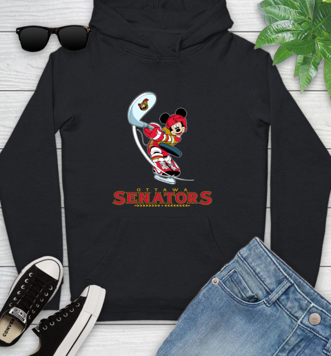 NHL Hockey Ottawa Senators Cheerful Mickey Mouse Shirt Youth Hoodie