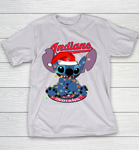 Cleveland Indians MLB noel stitch Baseball Christmas Youth T-Shirt 2