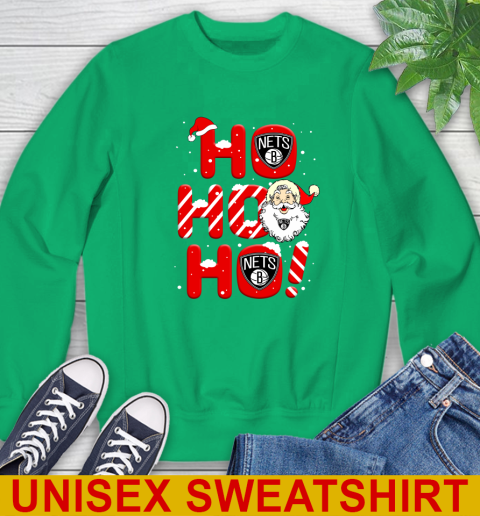 Brooklyn Nets NBA Basketball Ho Ho Ho Santa Claus Merry Christmas Shirt Sweatshirt 8