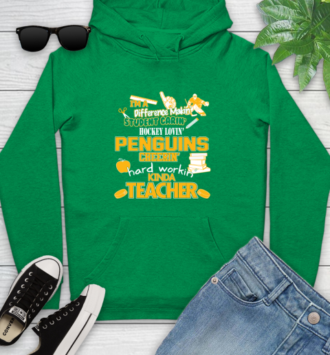 Pittsburgh Penguins NHL I'm A Difference Making Student Caring Hockey Loving Kinda Teacher Youth Hoodie 9