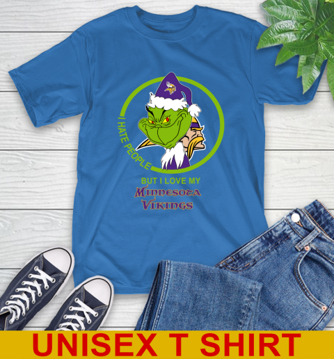 Minnesota Vikings NFL Christmas Grinch I Hate People But I Love My Favorite Football Team T-Shirt 9