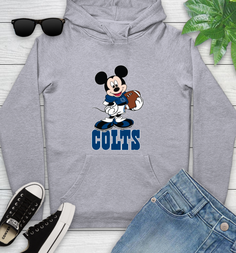 NFL Football Indianapolis Colts Cheerful Mickey Mouse Shirt Youth Hoodie 6