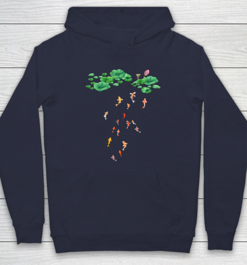 Watercolor Japanese Koi Fish Goldfish Lily Pad Lotus Leaf Shirt Hoodie 2