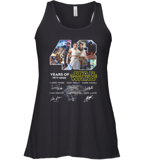43 Years Of Star Wars Skywalker Characters Signatures Racerback Tank