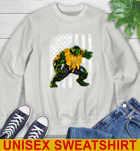 Pittsburgh Pirates Hulk Marvel Avengers MLB Baseball American Flag Sweatshirt 5
